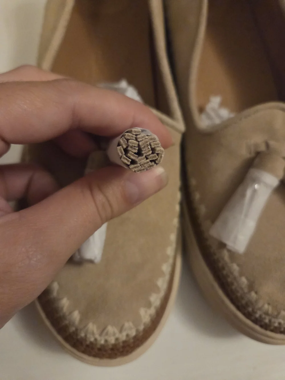 Gentle Souls Women's Suede Tassel Loafers in Beige